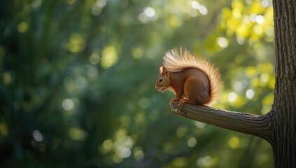 Obraz premium Fox squirrel in Daniel Island, SC, seen foraging in green spaces highlighting local biodiversity