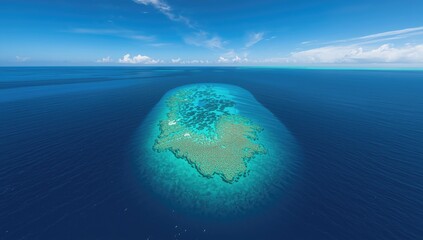 Fototapeta premium Large coral reef system featuring diverse reefs and islands, illustrating ecological preservation efforts