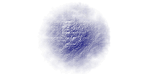 Dark Blue Textured Abstract Shape with Crumpled Surface, Organic Indigo Circle Isolated on White for Creative Visual Projects