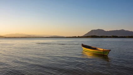 Small boat on Lake Malawi's surface, emphasizing watercraft operation and regional transportation