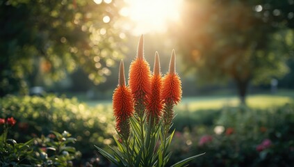 Celosia argentea blooms in tropical gardens, showcasing vibrant plumed flowers, seasonal flowering period