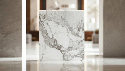 Luxurious white marble with distinctive veining serving as a refined backdrop for upscale interior decor, Earth Day
