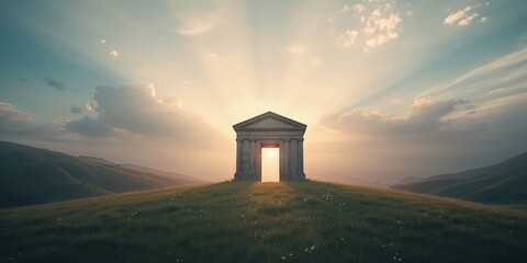 Morning sunrise illuminating a natural setting, focusing on seasonal change and environmental awareness