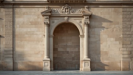 Obraz premium Stucco patterns and arches on city buildings in Catalonia, architectural ornamentation