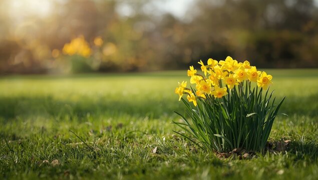 Daffodil flowers in full bloom, highlighting early spring flowering patterns