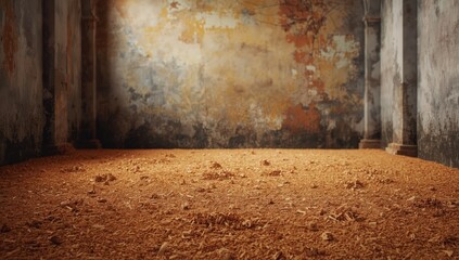 Woodworking area with sawdust spread on the floor, highlighting maintenance and operational safety