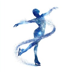 Ice Skating Sport Logo Blade tracing figure-eight frost sparkles winter elegance in motion isolated on white background