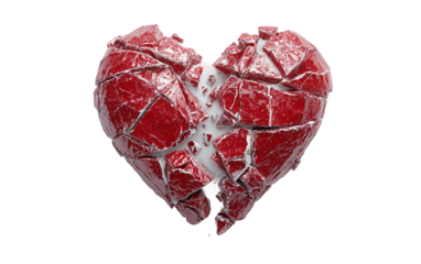 Heartbreak emoji with visible crack representing lost love emotional struggle and inner pain isolated on transparent background PNG
