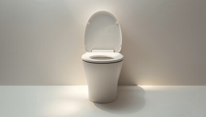 White toilet bowl isolated on plain background, focusing on bathroom fixtures and maintenance, World Water Day