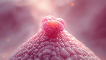 Histological view of apocrine sweat gland's columnar epithelium showing pigment secretory granules above the nucleus, used in microscopic analysis