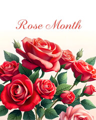 Rose Month Floral Beauty Love and Nature Illustration Concept