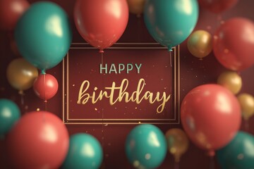 Vibrant Birthday Celebration with Balloons and Confetti