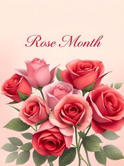 Rose Month Floral Beauty Love and Nature Illustration Concept