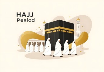 Hajj Period Islamic Pilgrimage and Spiritual Journey Concept