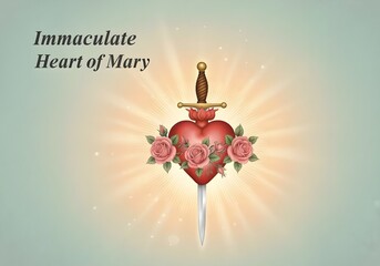 Immaculate Heart of Mary Catholic Marian Devotion Concept