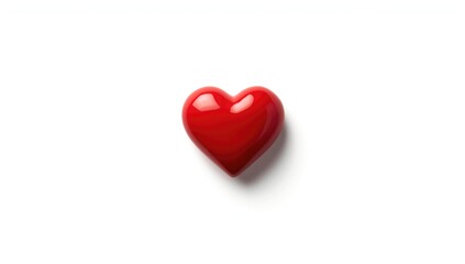 Fototapeta premium Macro shot of a red heart on a white background highlighting cardiovascular health, World Heart Day