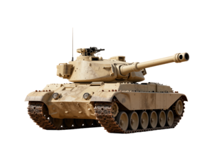 Detailed Military Tank in Desert Camouflage