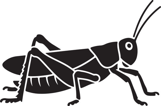  lucusts icon in silhouette white background.