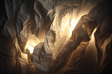 Crumpled Paper Texture With Light And Shadow