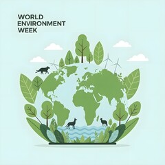World Environment Week Sustainability and Climate Awareness Concept