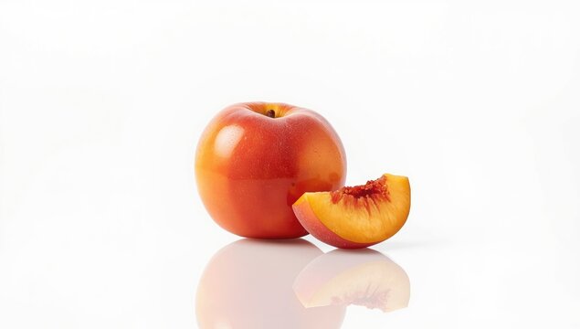 Close-up of a nectarine showcasing its smooth skin for fruit display backgrounds