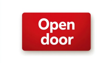 illustration of an open door icon on a white background, suitable for design use in digital and print formats to represent entry.