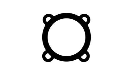 Exhaust Downpipe Flange And Gasket , black isolated silhouette