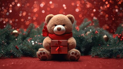 Holiday season gift box on boxing day, decorative packaging for Christmas