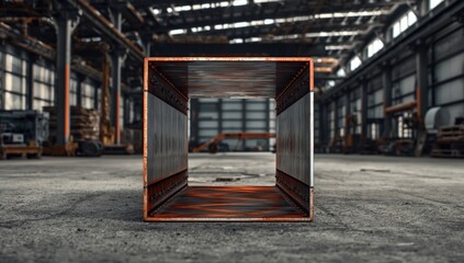 Painted C-shaped steel piece with protective coating, used in structural reinforcement or assembly