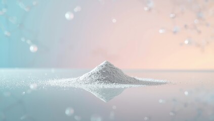 Laboratory powder polymer sample utilized for educational purposes, emphasizing materials handling