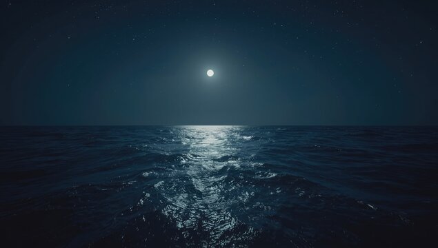 Expansive sea with clear horizon and rippling surface, ideal for editorial header backgrounds