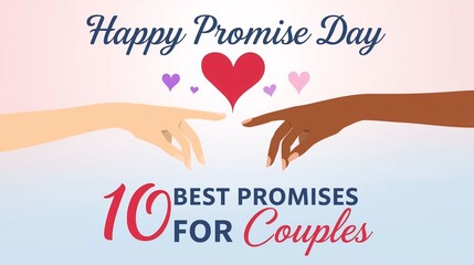 Happy Promise Day Illustration with Hands Holding and Heart