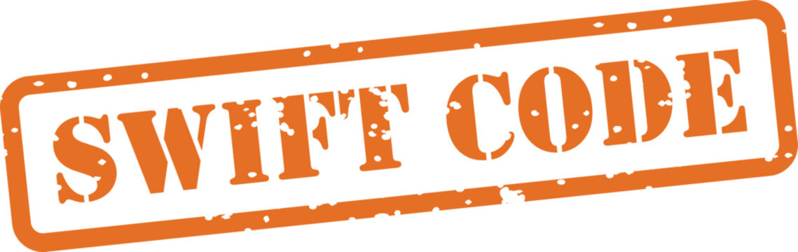 Orange grungy swift code stamp