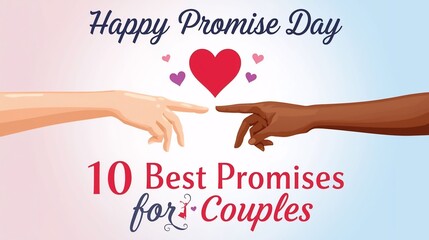Happy Promise Day Illustration with Hands Holding and Heart