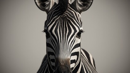 Fototapeta premium Zebra standing on grassland, showcasing animal adaptation during seasonal change