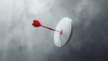 Tax imagery featuring a target and red dart amidst smoky background, highlighting precision in fiscal planning