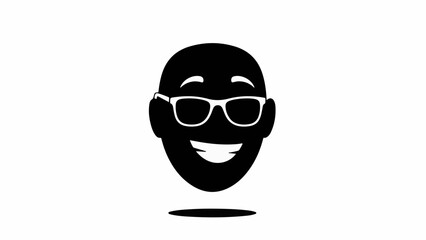 Smiling silhouette of a person wearing glasses, conveying a friendly and approachable vibe.