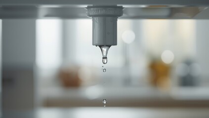 Close-up of a leaking white sink pipe, highlighting plumbing safety concerns