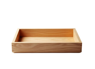 Empty wooden box on white background for storage and organization needs transparent background