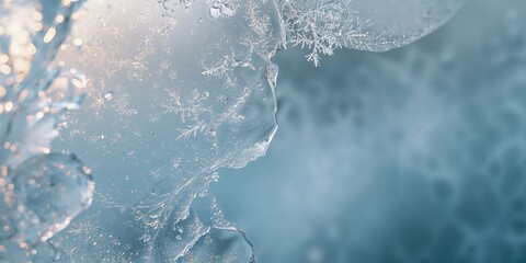 Frost on glass surface serving as a backdrop for layout or text, winter theme, clarity emphasis