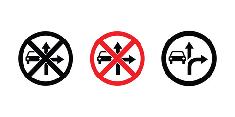 Fototapeta premium Traffic signs indicating no u turns or turns