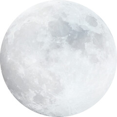 Realistic White Full Moon PNG Watercolor Illustration © LAETUS