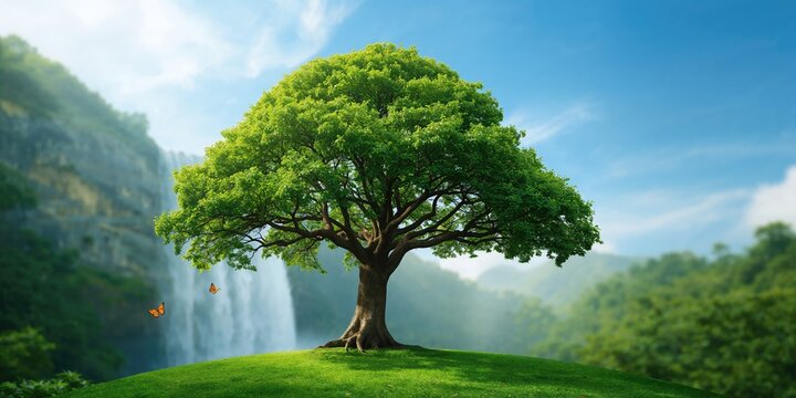 A lush green forest scene used as a background for environmental awareness on World Environment Day