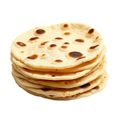 Freshly Made Tortillas Stacked on a White Background, Perfect for Tacos and Wraps, Ideal for Family Meals and Celebrations on transparent background
