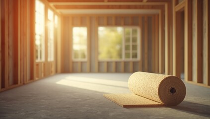 Insulated wooden wall with rock wool for improved thermal retention, emphasizing building safety and compliance