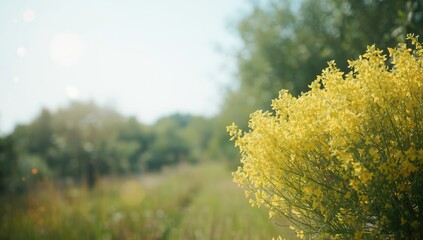 Summer deciduous shrub Anthyllis cytisoides shown in a natural setting, focusing on its adaptation to dry climates