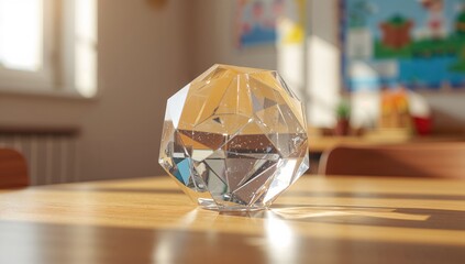 Clear geometric shape designed as an educational tool for children to explore geometry and spatial relationships