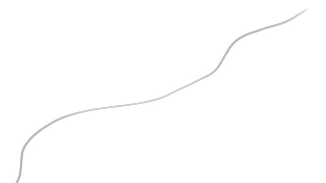 The thin line is compressed and straightened diagonally.