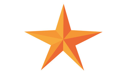 Obraz premium Geometric orange star icon in flat 3d style on white background