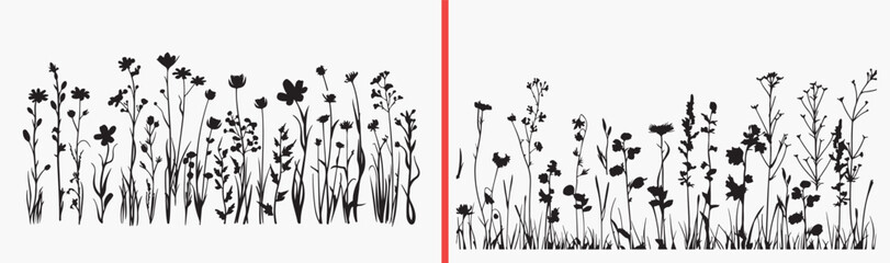 wildflower illustration set, meadow flower drawing, botanical field artwork, hand drawn floral sketch, spring flower design, countryside plant illustration, nature flower clipart, printable wildflower